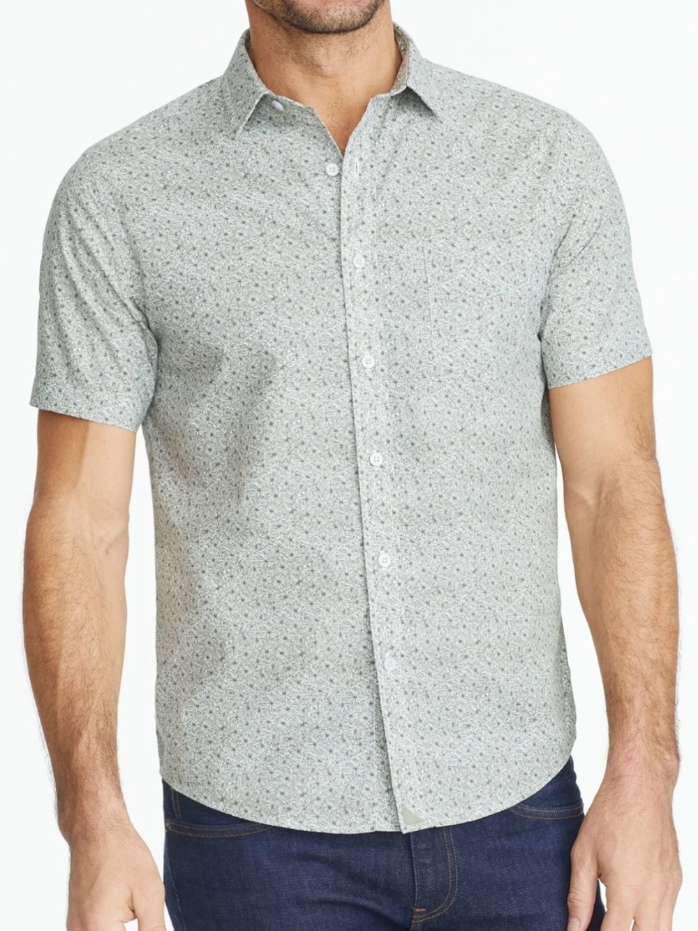 UNTUCKit Gouveia Slim Fit Short Sleeve Button Front Collared Shirt Size XL